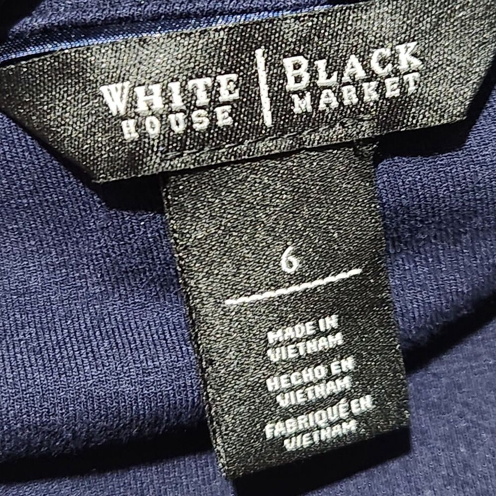 White House Black Market Blazer Size 6 White Blue Navy Striped  Front Buttons. - Picture 8 of 10